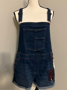 NWT Dark Blue Denim Short Overalls Romper-Size XXL